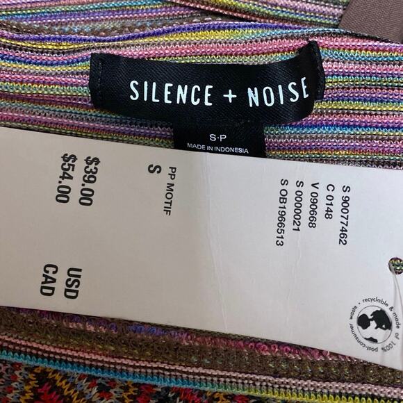 NEW Urban Outfitters Silence + Noise Jersie Multicolor Halter Crop Tank Top Sz S - Picture 3 of 4